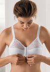 Naturana Front Fastening Non Wired Full Cup Bra, White