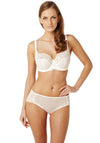 Panache Envy Houndstooth Print Lace Bra, Ivory