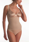 Naomi and Nicole Plus Size Comfortable Firm Open Bust Torsette, Nude