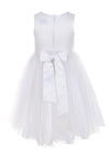 Sevva Girls Cindy Special Occasion Bow Belt Tulle Dress, White