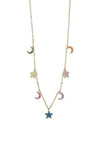 Knight & Day Moon & Stars Charm Necklace, Gold