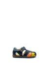 Pablosky Boys Closed Toe Leather Sandal, Navy Multi