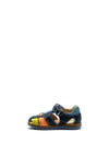 Pablosky Boys Closed Toe Leather Sandal, Navy Multi