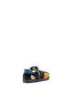 Pablosky Boys Closed Toe Leather Sandal, Navy Multi