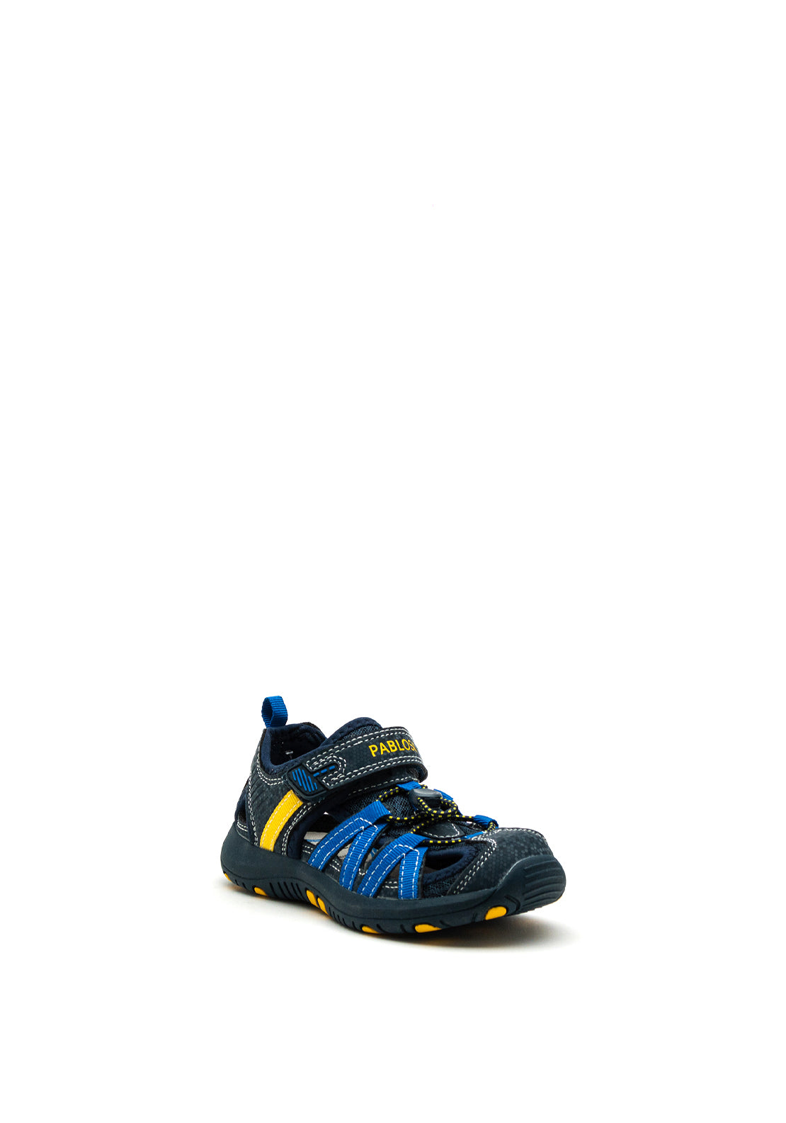 Pablosky Boys Closed Toe Elastic Lave Sandal, Navy Multi