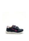 Pablosky Girls Sport Swoosh Logo Trainer, Navy and Pink