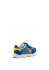 Pablosky Boys Swoosh Logo Double Strap Trainer, Blue and Yellow
