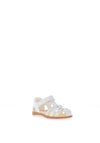 Pablosky Leather Metallic Strap Sandals, White