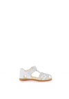 Pablosky Leather Metallic Strap Sandals, White