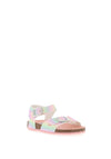 Pablosky Girls Glitter Rainbow Buckled Sandals, Pink