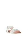 Pablosky Girls Shimmer Croc Buckled Sandals, White