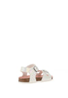 Pablosky Girls Shimmer Croc Buckled Sandals, White