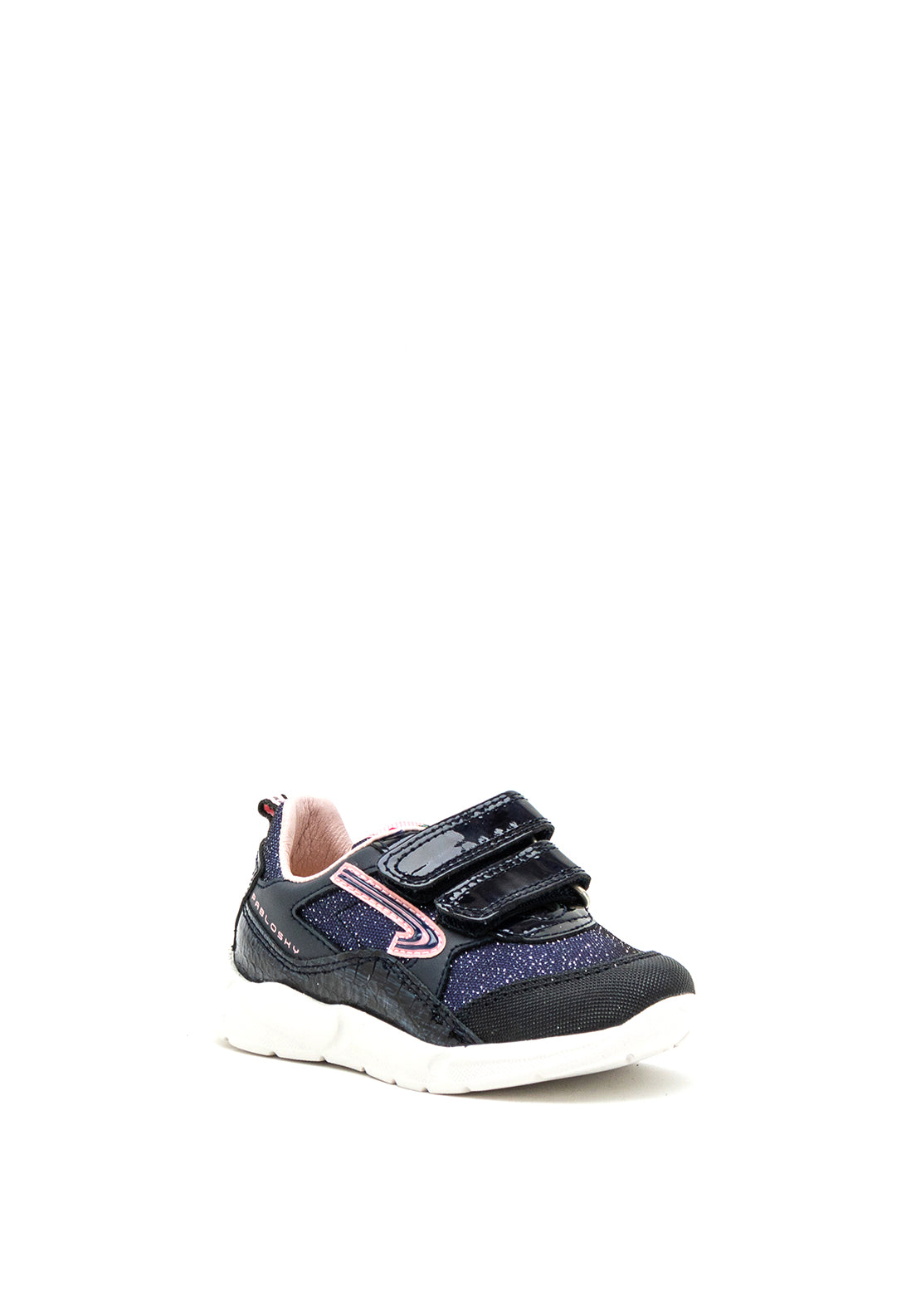 Pablosky Girls Glitter Swoosh Trainer, Navy