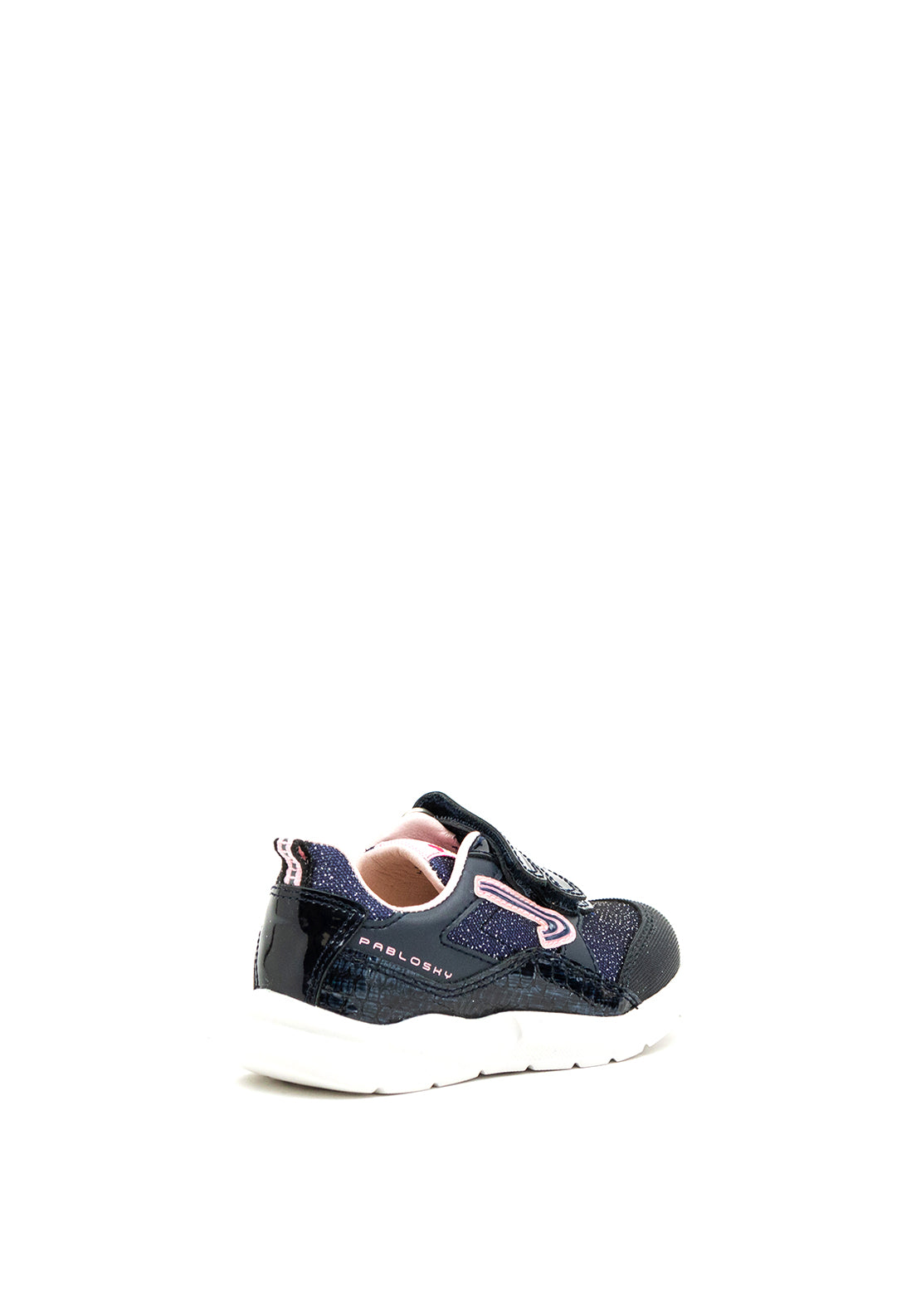 Pablosky Girls Glitter Swoosh Trainer, Navy