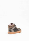 Pablosky Girls Animal Print Laced Hi Top Trainer, Brown