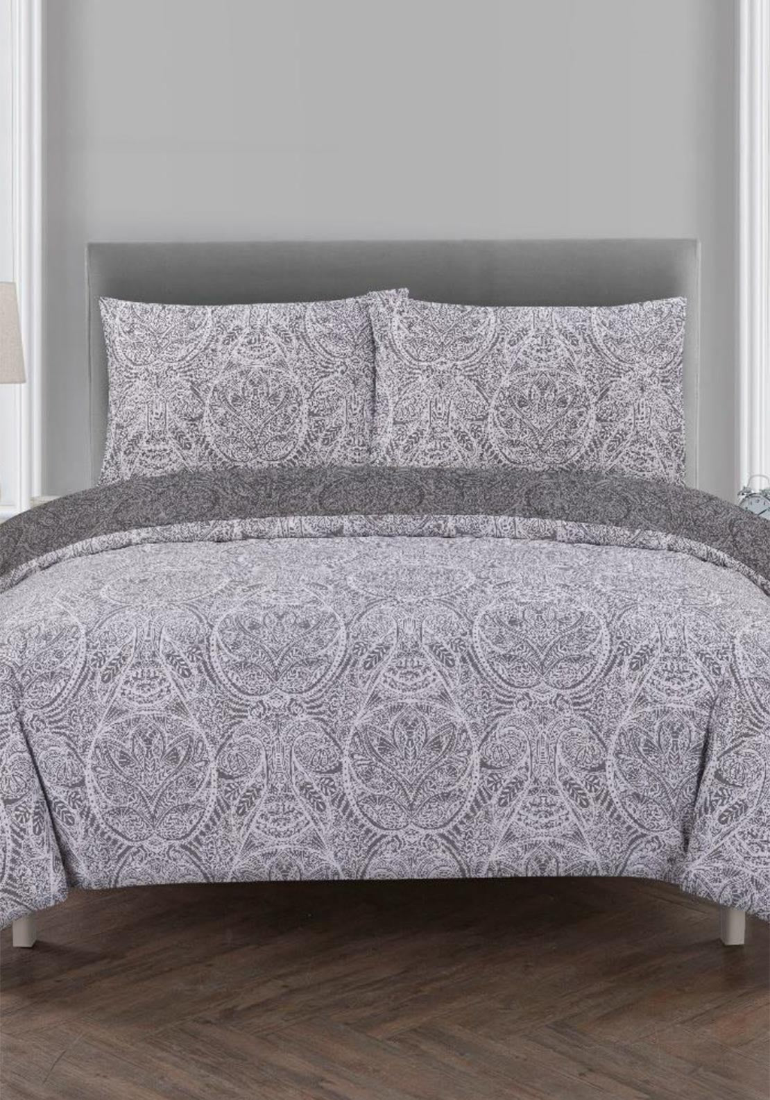 Vantona Home Paisley Damask Duvet Set, Grey