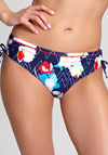 Panache Swim Milano Drawside Bikini Bottoms, Navy Multi