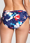 Panache Swim Milano Drawside Bikini Bottoms, Navy Multi