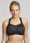 Panache Sport Laser Cut Wired Sports Bra, Black