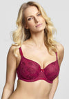 Panache Tango Embroidered Balconnette Bra, Garnet Pink