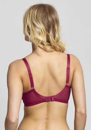 Panache Tango Embroidered Balconnette Bra, Garnet Pink
