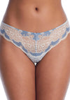 Panache Clara Lace Thong, Crystal Blue