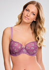Panache Tango Embroidered Balconette Bra, Purple