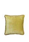 Paoletti Ashbury Fringed 50x50cm Feather Cushion, Ochre