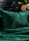Paoletti Palmeria Quilted Velvet Double Duvet Set, Emerald
