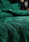 Paoletti Palmeria Quilted Velvet Double Duvet Set, Emerald