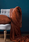 Riva Paoletti Contemporary Empress Large Faux Fur Throw, Rust