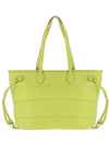 Zen Collection Faux Leather Tote Bag, Lime