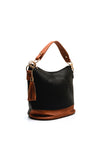 Zen Collection Faux Leather Embossed Shoulder Bag, Black