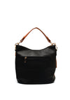 Zen Collection Faux Leather Embossed Shoulder Bag, Black