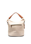Zen Collection Faux Leather Embossed Shoulder Bag, Cream