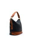 Zen Collection Faux Leather Embossed Shoulder Bag, Navy