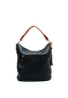 Zen Collection Faux Leather Embossed Shoulder Bag, Navy