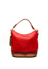 Zen Collection Faux Leather Embossed Shoulder Bag, Red