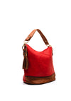 Zen Collection Faux Leather Embossed Shoulder Bag, Red