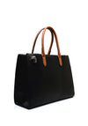 Zen Collection Faux Leather Colour Block Shopper Bag, Black