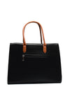 Zen Collection Faux Leather Colour Block Shopper Bag, Black