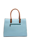 Zen Collection Faux Leather Colour Block Shopper Bag, Blue