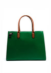 Zen Collection Faux Leather Colour Block Shopper Bag, Green