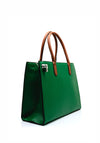 Zen Collection Faux Leather Colour Block Shopper Bag, Green