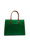 Zen Collection Faux Leather Colour Block Shopper Bag, Green