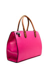 Zen Collection Faux Leather Colour Block Shopper Bag, Pink