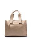 Zen Collection Faux Leather Braid Medium Grab Bag, Beige