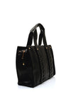 Zen Collection Faux Leather Braid Medium Grab Bag, Black