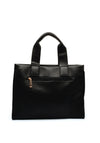 Zen Collection Faux Leather Braid Medium Grab Bag, Black