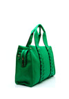 Zen Collection Faux Leather Braid Medium Grab Bag, Green
